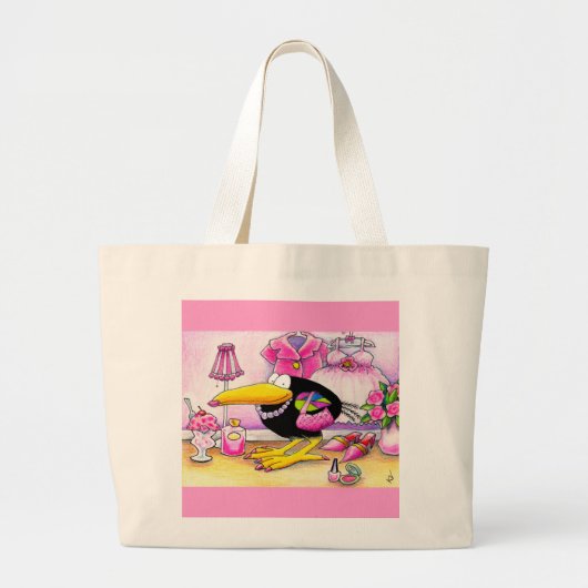 Ik hou van PINK crow canvas tas (Voorkant)