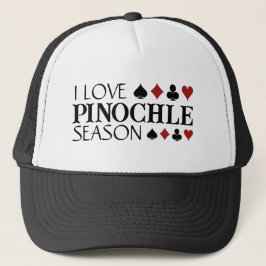 Ik hou van Pinochle Seizoen en Pakken T-Shirt Trucker Pet