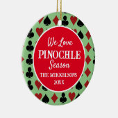 Ik hou van Pinochle seizoen Keramisch Ornament (Rechts)