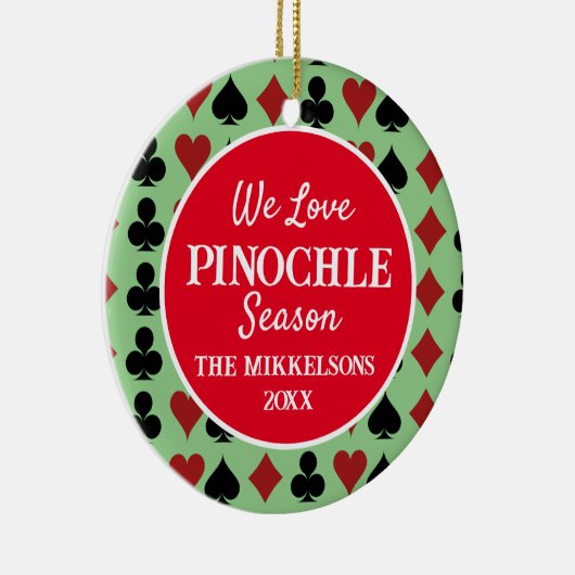 Ik hou van Pinochle seizoen Keramisch Ornament (Rechts)
