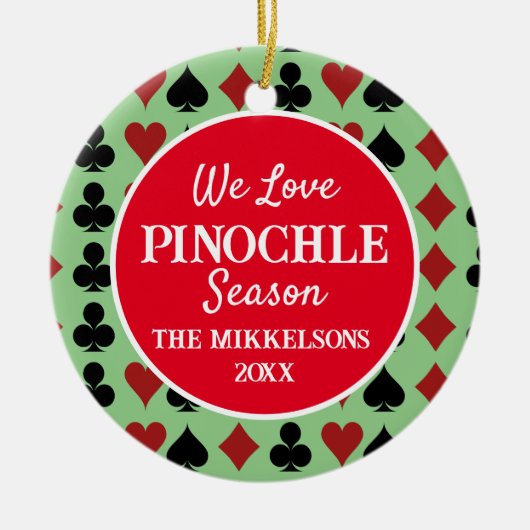 Ik hou van Pinochle seizoen Keramisch Ornament (Voorkant)