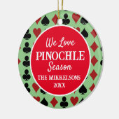 Ik hou van Pinochle seizoen Keramisch Ornament (Links)