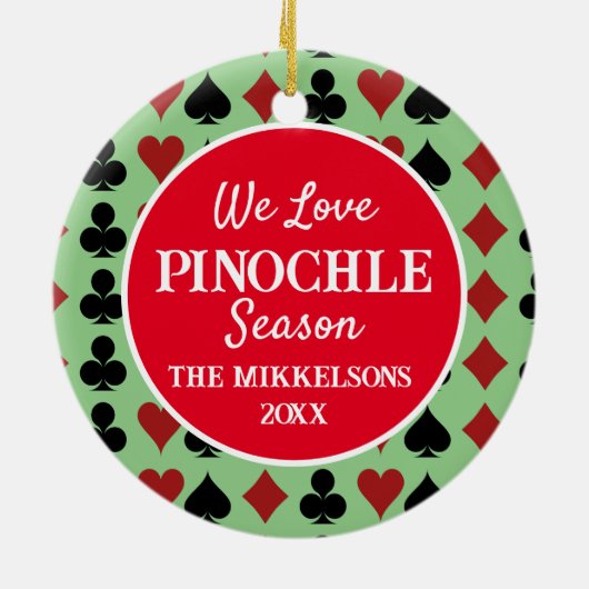 Ik hou van Pinochle seizoen Keramisch Ornament (Achterkant)