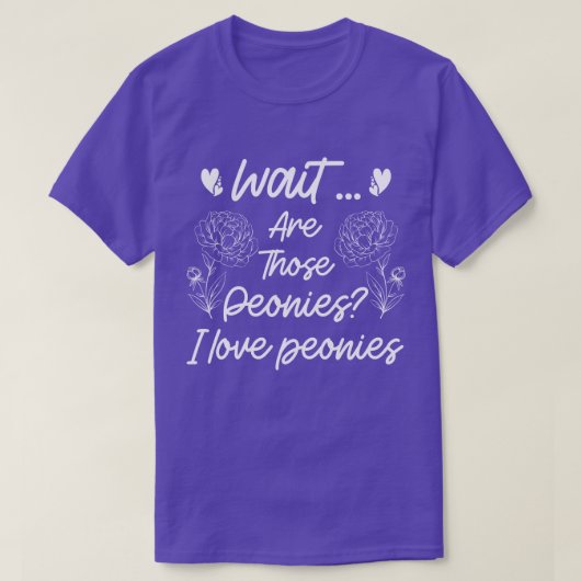 Ik hou van pioenen Schattige pioenbloem lover Humo T-shirt (Design voorkant)