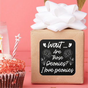 Ik hou van pioenen Schattige pioenbloem lover Humo Vierkante Sticker