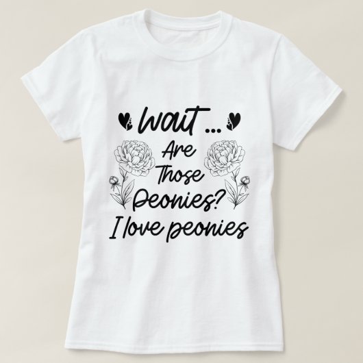 Ik hou van pioenrozen Botanische bloemen liefhebbe T-shirt (Design voorkant)