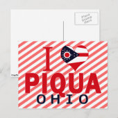 Ik hou van Piqua, Ohio Briefkaart (Voorkant / Achterkant)