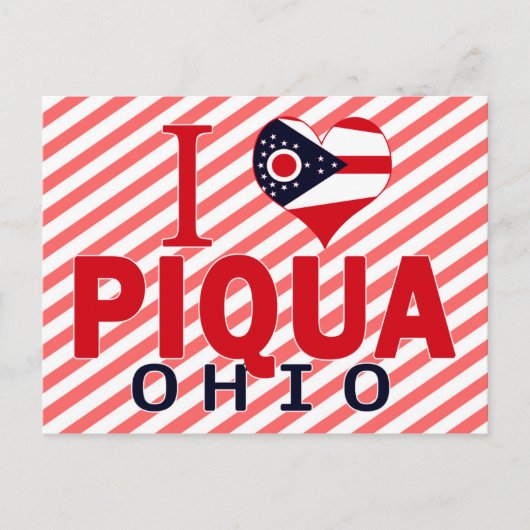 Ik hou van Piqua, Ohio Briefkaart (Voorkant)