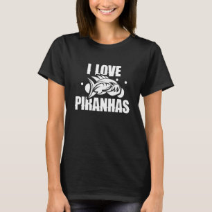 Ik hou van Piranhas Retro Vis Piranha T-shirt