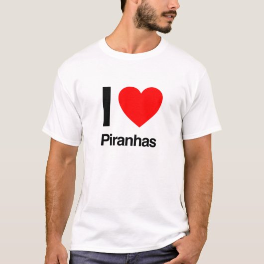 ik hou van piranhas t-shirt (Voorkant)