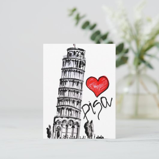 Ik hou van Pisa Briefkaart (Staand voorkant)