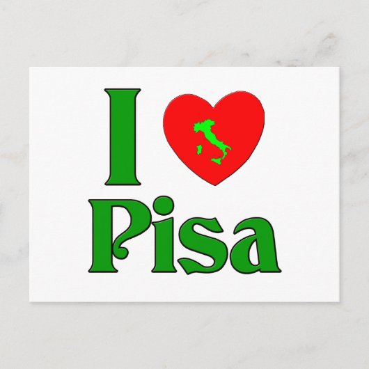 Ik hou van Pisa Italië Briefkaart (Voorkant)