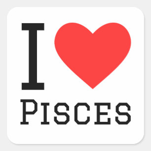 Ik hou van pisces vierkante sticker