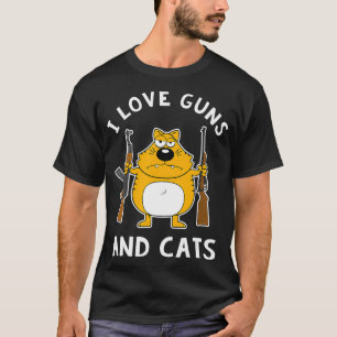 Ik hou van Pistolen en katten met AK47 en een Shot T-shirt