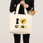 Ik hou van Pistolen Grote Tote Bag (Voorkant (product))