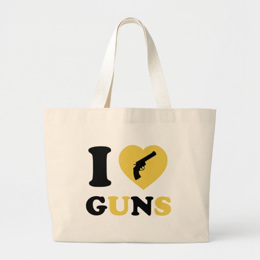 Ik hou van Pistolen Grote Tote Bag (Voorkant)