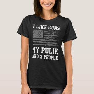 Ik hou van Pistolen mijn pulik en 3 mensen T-shirt