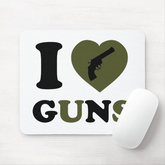 Ik hou van Pistolen Muismat (Met muis)