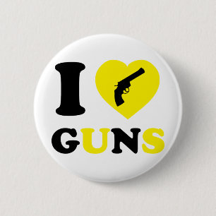 Ik hou van Pistolen Ronde Button 5,7 Cm