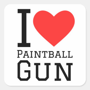 Ik hou van pistool vierkante sticker