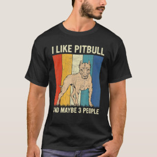 Ik hou van Pitbull en misschien 3 mensen Retro Pit T-shirt