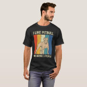 Ik hou van Pitbull en misschien 3 mensen Retro Pit T-shirt (Voorkant volledig)