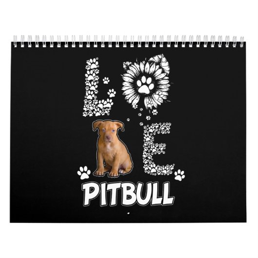 Ik hou van Pitbull-honden Kalender (Hoes)