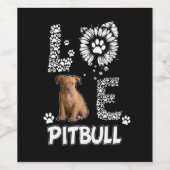 Ik hou van Pitbull-honden Wijn Etiket (Enkel label)