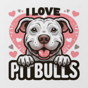Ik hou van Pitbulls Raamsticker