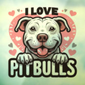 Ik hou van Pitbulls Raamsticker (Vel 3)