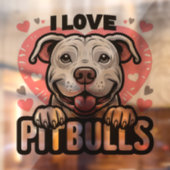 Ik hou van Pitbulls Raamsticker (Vel 2)