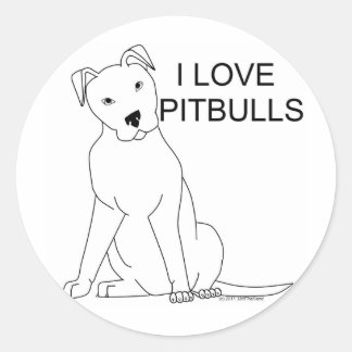 Ik hou van Pitbulls Ronde Sticker