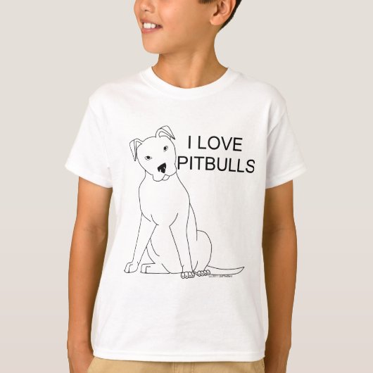 Ik hou van Pitbulls T-shirt (Voorkant)