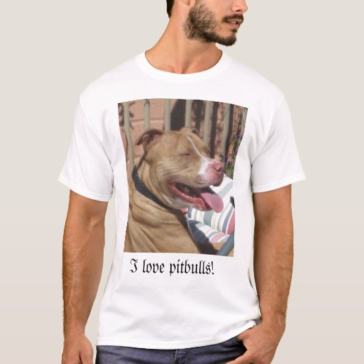 Ik hou van pitbulls! t-shirt (Voorkant)