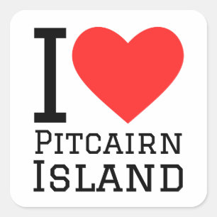 Ik hou van Pitcairneiland Vierkante Sticker