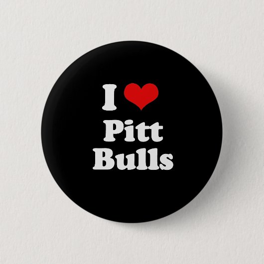 Ik hou van Pitt Bulls Ronde Button 5,7 Cm (Voorkant)