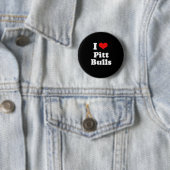 Ik hou van Pitt Bulls Ronde Button 5,7 Cm (In situ)