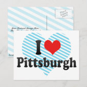 Ik hou van Pittsburgh Briefkaart (Voorkant / Achterkant)