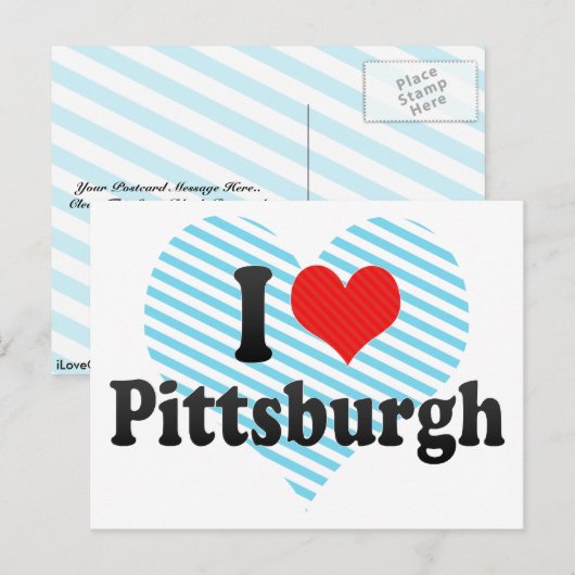 Ik hou van Pittsburgh Briefkaart (Voorkant / Achterkant)