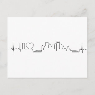 Ik hou van Pittsburgh in een uitzonderlijke ecg st Briefkaart