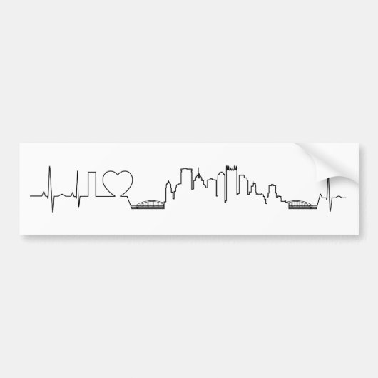 Ik hou van Pittsburgh in een uitzonderlijke ecg st Bumpersticker (Voorkant)