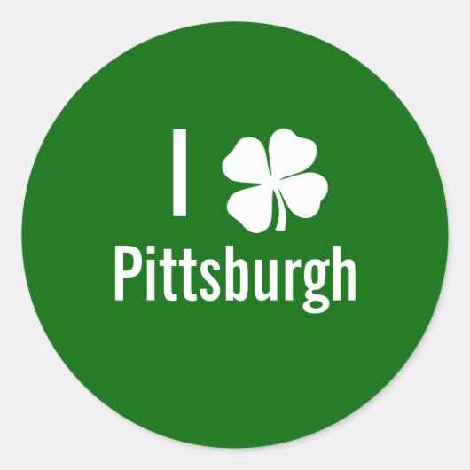 Ik hou van Pittsburgh St Patricks Day Ronde Sticker (Voorkant)