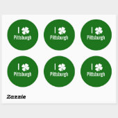 Ik hou van Pittsburgh St Patricks Day Ronde Sticker (Vel)