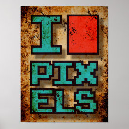 Ik hou van Pixel Poster