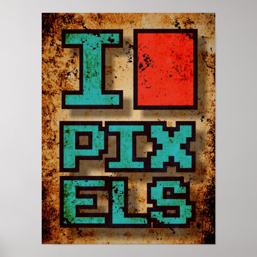 Ik hou van Pixel Poster (Voorkant)