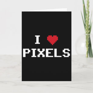 Ik hou van Pixels C64 Fans Hart Gaming Shirt Grapp Kaart