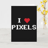 Ik hou van Pixels C64 Fans Hart Gaming Shirt Grapp Kaart (Gele Bloem)