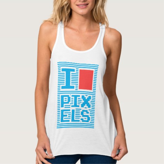 Ik hou van Pixels, geek, Tanktop (Voorkant)