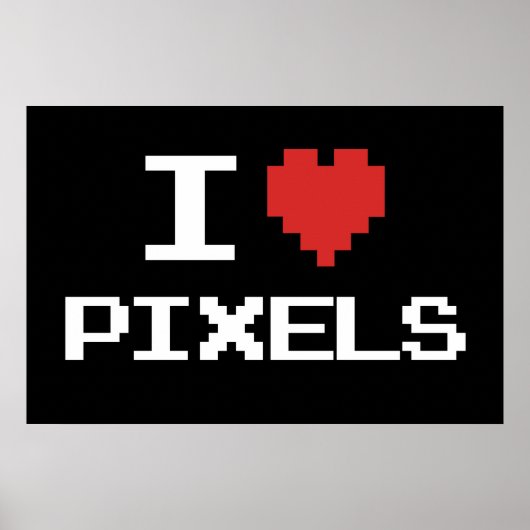 Ik hou van pixels met een pixelhartritme met een 8 poster (Voorkant)
