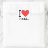 Ik hou van pixels vierkante sticker (Tas)
